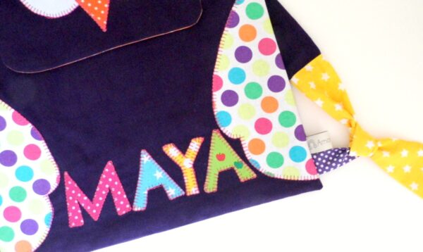 Cartable maternelle fille personnalisé Maya, sac à dos hibou pour fille