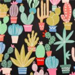 Noir motifs cactus