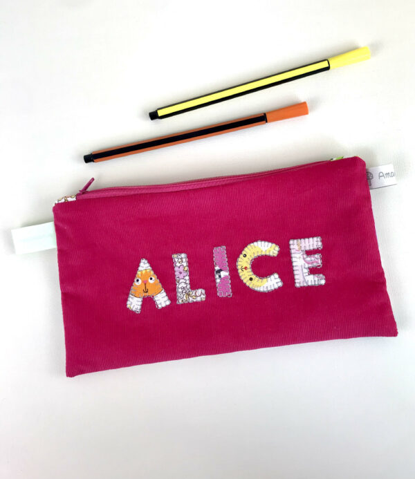 Trousse d'école pour fille personnalisée Alice